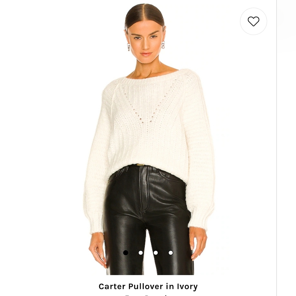 Free People Carter cozy pullover ivory sweater